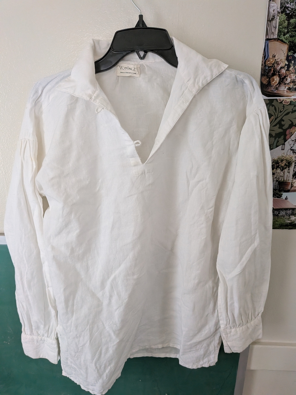 Voraigh White Long-Sleeve Linen Shirt - Classic Collar